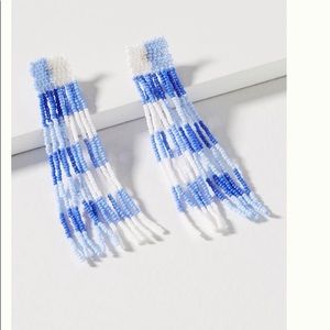 Anthropologie plaid fringed drop earring